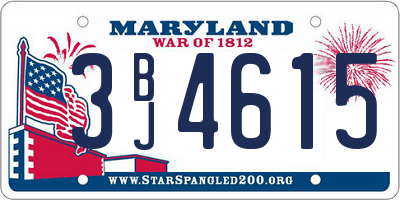 MD license plate 3BJ4615