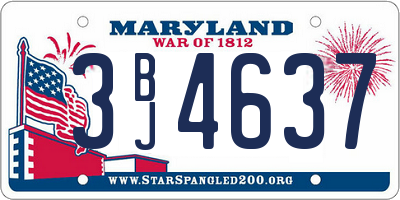 MD license plate 3BJ4637