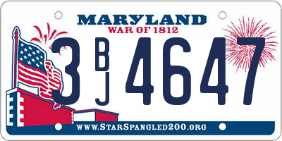 MD license plate 3BJ4647