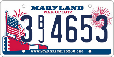 MD license plate 3BJ4653