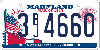 MD license plate 3BJ4660