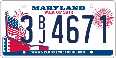MD license plate 3BJ4671