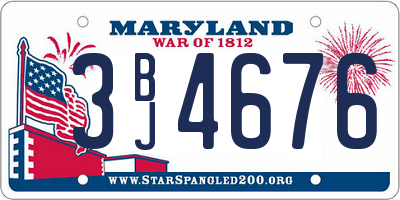 MD license plate 3BJ4676