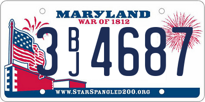MD license plate 3BJ4687