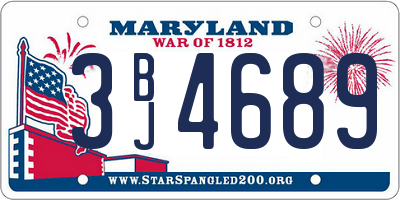 MD license plate 3BJ4689