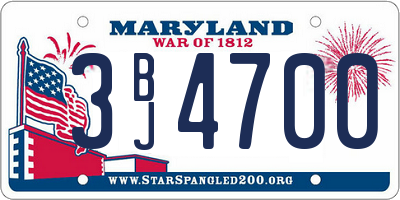 MD license plate 3BJ4700