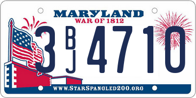 MD license plate 3BJ4710