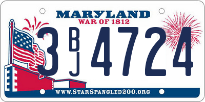 MD license plate 3BJ4724