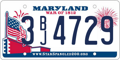 MD license plate 3BJ4729