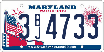 MD license plate 3BJ4733