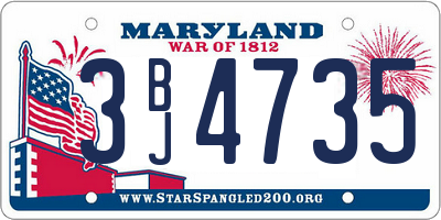 MD license plate 3BJ4735