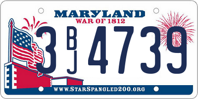 MD license plate 3BJ4739