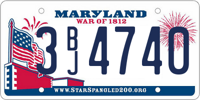 MD license plate 3BJ4740