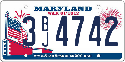 MD license plate 3BJ4742