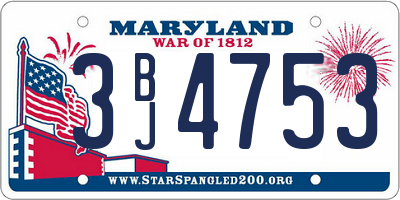 MD license plate 3BJ4753
