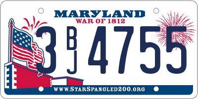 MD license plate 3BJ4755