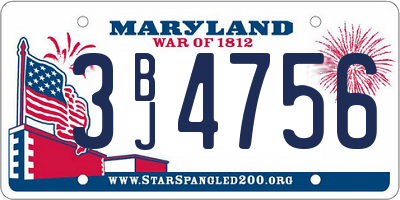 MD license plate 3BJ4756