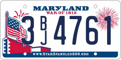 MD license plate 3BJ4761