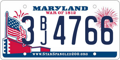 MD license plate 3BJ4766