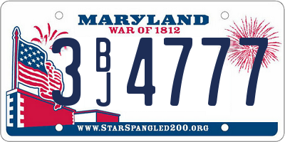 MD license plate 3BJ4777