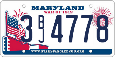 MD license plate 3BJ4778