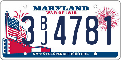 MD license plate 3BJ4781