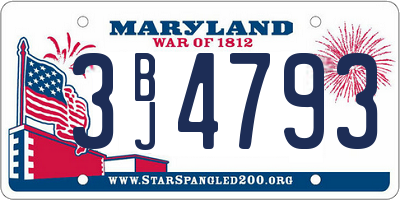 MD license plate 3BJ4793