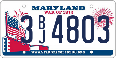 MD license plate 3BJ4803