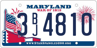MD license plate 3BJ4810