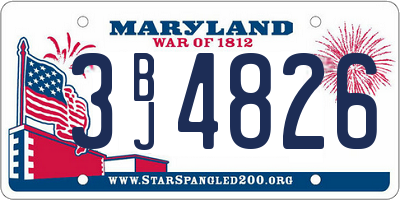 MD license plate 3BJ4826