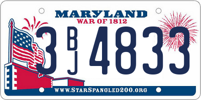 MD license plate 3BJ4833