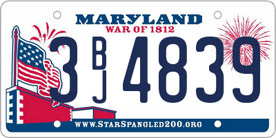 MD license plate 3BJ4839