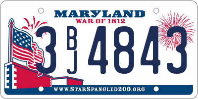MD license plate 3BJ4843