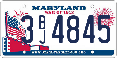 MD license plate 3BJ4845