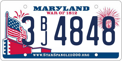 MD license plate 3BJ4848