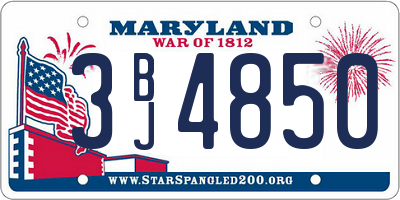 MD license plate 3BJ4850