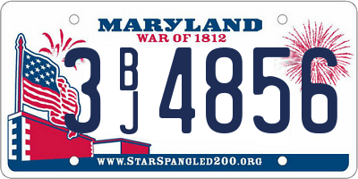 MD license plate 3BJ4856