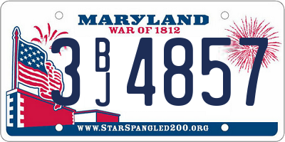 MD license plate 3BJ4857
