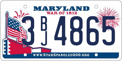 MD license plate 3BJ4865