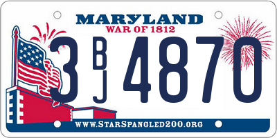 MD license plate 3BJ4870