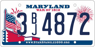 MD license plate 3BJ4872
