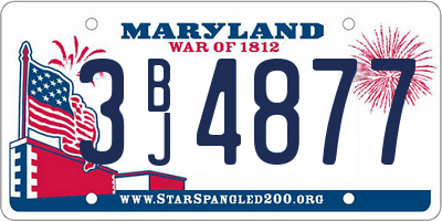 MD license plate 3BJ4877
