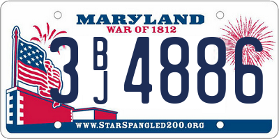 MD license plate 3BJ4886
