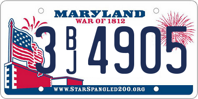 MD license plate 3BJ4905
