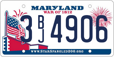 MD license plate 3BJ4906