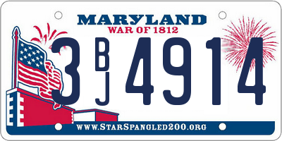MD license plate 3BJ4914