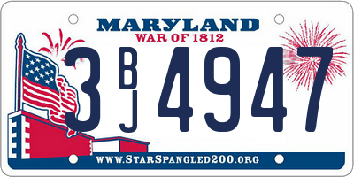 MD license plate 3BJ4947