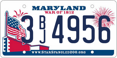 MD license plate 3BJ4956