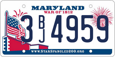 MD license plate 3BJ4959