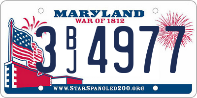 MD license plate 3BJ4977